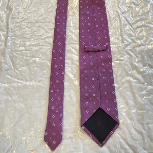CAROLINA HERRERA. Purple Linen Tie - Picture 4 of 4